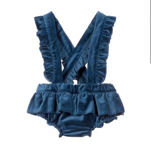NWT phi clothing 3t blue velvet  shorts with braces